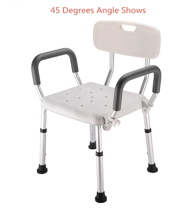 Medical Tool-Free Assembly SPA Bathtub Adjustable Shower Chair Seat Bench with Removable Back